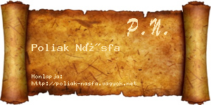 Poliak Násfa névjegykártya